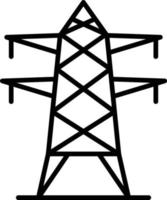 icône de contour de tour électrique vecteur