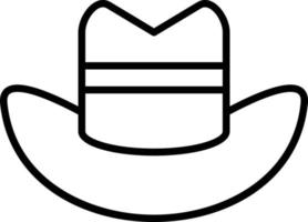 icône de contour de chapeau de cowboy vecteur