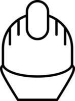 icône de contour de casque de construction vecteur