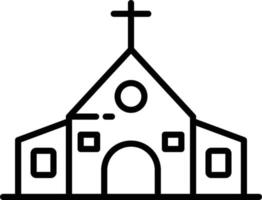 icône de contour de l'église vecteur