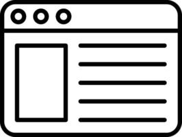 icône de contour du navigateur vecteur