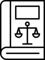 icône de contour de livre de droit vecteur