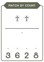 match par compte de croix chrétienne, jeu pour enfants. illustration vectorielle, feuille de calcul imprimable vecteur