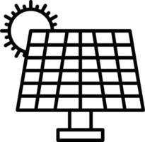 icône de contour de panneau solaire vecteur