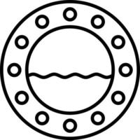 icône de contour de hublot vecteur