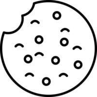 icône de contour de cookie vecteur
