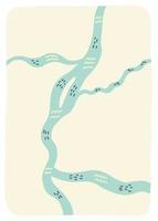 doodle paysage cartographie de la rivière vecteur