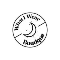 logo bohème croissant de lune ou logo bohème féminin et mode vecteur