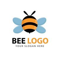 illustration vectorielle d'un joli dessin animé volant d'abeille. illustration de logo d'abeille vecteur