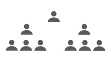 icône d'utilisateur avec structure organisationnelle, chef de département de la société d'organisation. homme d'affaires directeur employé vecteur