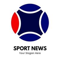logo de boule d'icône de nouvelles sportives. concept de conception de logo créatif vecteur