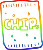 arc en ciel gradient ligne dessin dessin animé paquet de chips vecteur