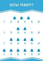 combien de flacon de chimie, jeu pour enfants. illustration vectorielle, feuille de calcul imprimable vecteur