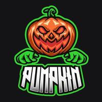 citrouille halloween mascotte logo illustration vectorielle vecteur