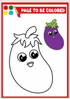 livre de coloriage pour les enfants. vecteur d'aubergine