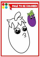 livre de coloriage pour les enfants. vecteur d'aubergine