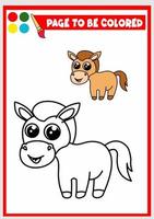 livre de coloriage pour les enfants. vecteur de cheval