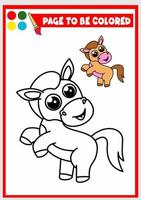 livre de coloriage pour les enfants. vecteur de cheval