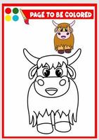 livre de coloriage pour les enfants. vecteur de yak