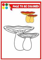 livre de coloriage pour les enfants. champignon vecteur
