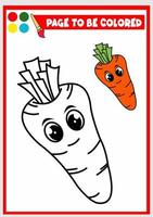 livre de coloriage pour les enfants. vecteur de carotte