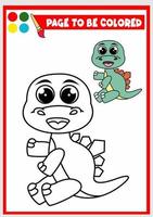 livre de coloriage pour les enfants. vecteur de dino mignon