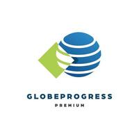 logo de progression du globe vecteur