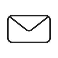icône de ligne de courrier électronique isolé sur fond blanc vecteur