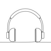 dessin au trait continu sur casque vecteur