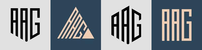 ensemble de conceptions de logo aag de lettres initiales simples créatives. vecteur