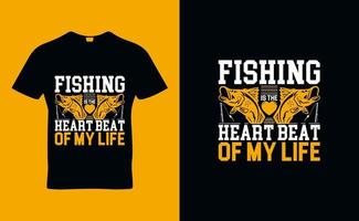vecteur de modèle de conception de t-shirt de pêche