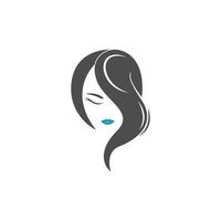 illustration de logo de cheveux de beauté féminine vecteur
