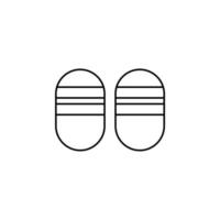 sandale, chaussures, pantoufle, flip-flop fine ligne icône vector illustration logo modèle. adapté à de nombreuses fins.