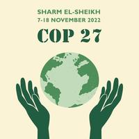 cop 27 à sharm el-sheikh, egypte. conférence des nations unies sur le changement climatique. Du 7 au 18 novembre 2022 aura lieu le sommet international sur le climat. bannière moderne de vecteur plat