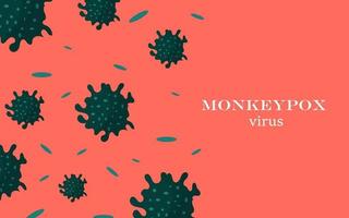 bannière avec des virus monkeypox pour informer sur la propagation de la maladie. le concept de conception pandémique et sur les précautions contre la maladie. illustration vectorielle avec une image de bactéries, virus. vecteur