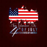 Carte de voeux de la fête de l'indépendance des États-Unis du 4 juillet. vecteur