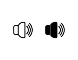 icône de haut-parleur. icône de contour et icône solide vecteur