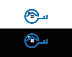 logo immobilier clé, clé et icône de maison combinaison modèle de conception illustration vectorielle. vecteur