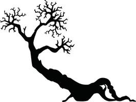 arbre magique silhouette halloween vecteur