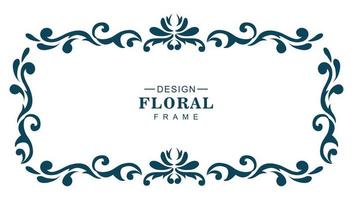 cadre floral décoratif ornemental sur fond blanc vecteur