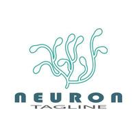 logo de neurone ou icône de modèle d'illustration de conception de logo de cellule nerveuse avec concept de vecteur