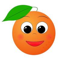 personnage heureux souriant orange. orange joyeux. imprimer pour un t-shirt. illustration vectorielle vecteur