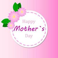 carte de voeux de fête des mères avec des fleurs en papier rose. fond festif. illustration vectorielle vecteur
