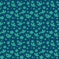 motif vintage simple. fond turquoise, jolies plantes bleues, fleurs. l'impression est bien adaptée aux textiles, bannières, papiers peints et emballages. motif floral vectorielle continue vecteur