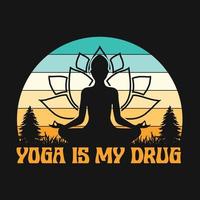 t-shirt yoga méditation lotus mandala vecteur