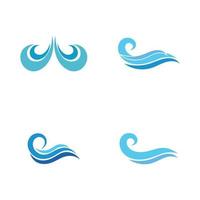 vague d'eau, modèle de logo de conception d'illustration vectorielle de plage de vague vecteur