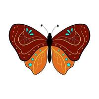 papillon insecte ailé exotique, illustration vectorielle. papillon coloré avec de grandes ailes vecteur