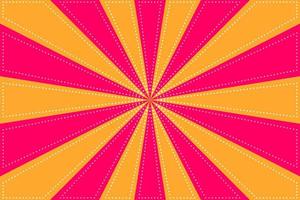 fond de motif sunburst rose et orange. rayon étoile radiale avec style de point arrière. illustration vectorielle vecteur