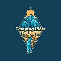 illustration des vibrations de camping vecteur
