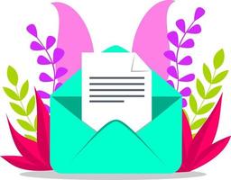 newsletter et design plat par e-mail. illustration e-mail, newsletter, enveloppe, courrier, icône vecteur